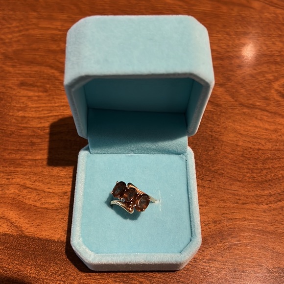 VINTAGE Brown Topaz 14KT Gold Ring - Picture 5 of 10